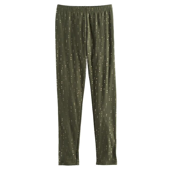 Girls 7-16 & Plus Size Mudd&reg; Patterned Soft Leggings, Size: 14, Dark Green
