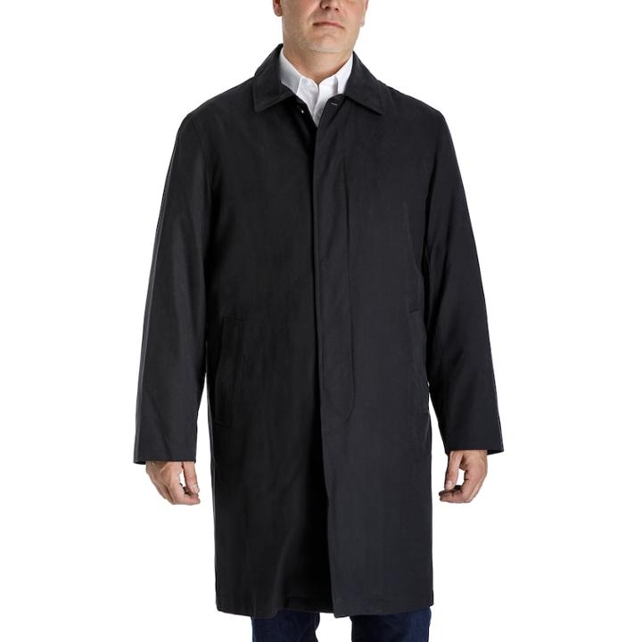 Men's Towne By London Fog Microfiber Rain Jacket, Size: 36 Short, Black