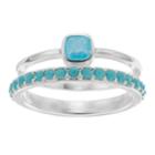 Lc Lauren Conrad Aqua Stone Ring Set, Women's, Size: 7, Turq/aqua