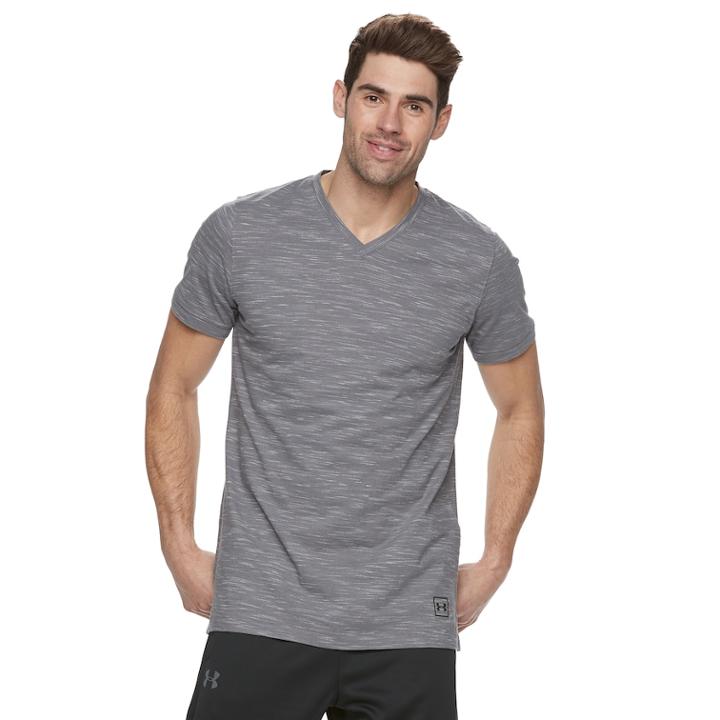 Men's Under Armour Sportstyle Core V-neck Tee, Size: Small, Silver