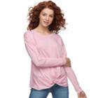 Juniors' Candie's&reg; Twist-front Sweatshirt, Teens, Size: Xl, Light Pink