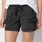 Petite Size Sonoma Goods For Life&trade; D-ring Utility Shorts, Women's, Size: 6 Petite, Black