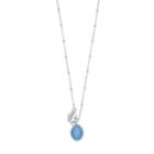 Lc Lauren Conrad Oval Stone & Leaf Pendant Necklace, Women's, Blue