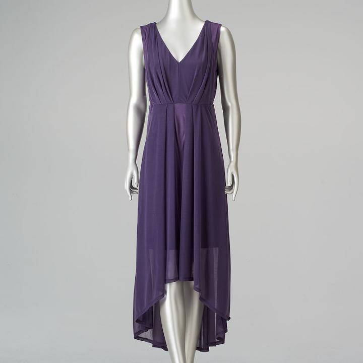 Women's Simply Vera Vera Wang Pleated High-low Maxi Dress, Size: Small, Purple