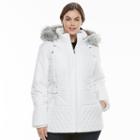Plus Size Details Faux-fur Quilted Jacket, Women's, Size: 2xl, Natural