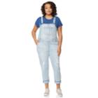 Juniors' Plus Size Wallflower Faded Jean Overalls, Teens, Size: 3xl, Pink Ovrfl