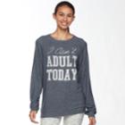 Junior's I Can't Adult Today Hatchi Pullover Top, Teens, Size: Xs, Dark Grey