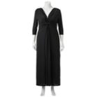 Juniors' Plus Size Wrapper Knot Front Maxi Dress, Teens, Size: 1xl, Black