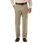 Men's Haggar Classic-fit Textured Stretch Expandable Waistband Chino Pants, Size: 40x32, Natural