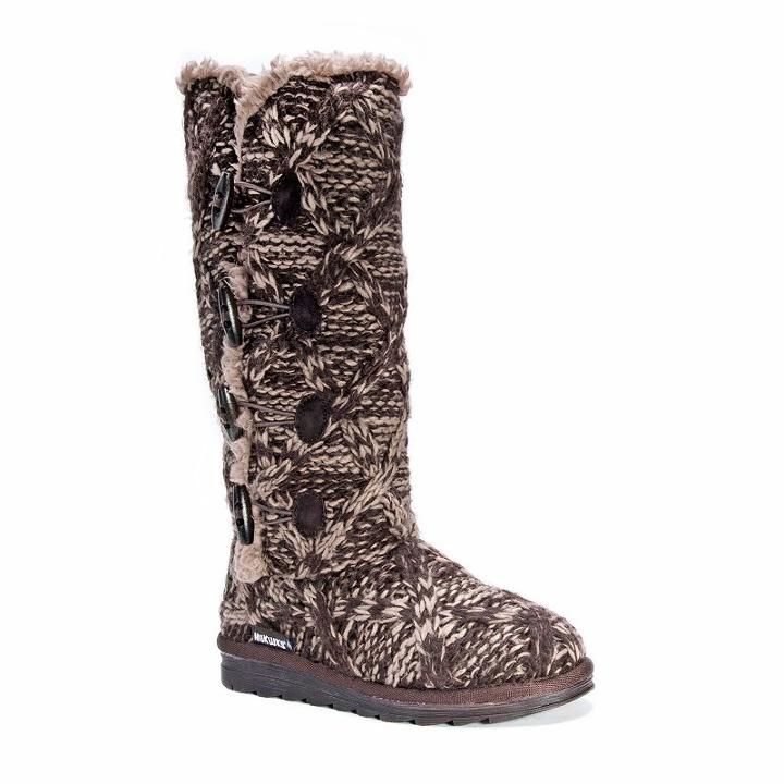 Muk Luks Felicity Women's Water-resistant Sweater Boots, Girl's, Size: 10, Brown