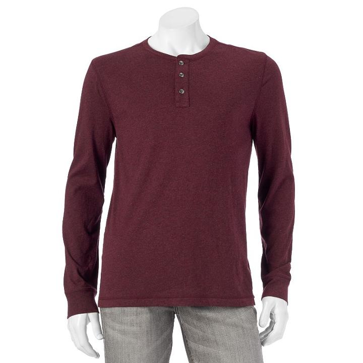 Big & Tall Sonoma Goods For Life&trade; Everyday Henley, Men's, Size: 4xb, Dark Red