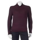 Men's Apt. 9&reg; Modern-fit Marled Merino Shawl-collar Sweater, Size: Large, Dark Red