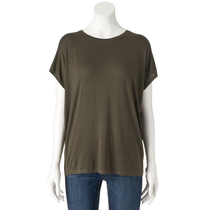 Women's Apt. 9&reg; Solid Dolman Tee, Size: Medium, Green