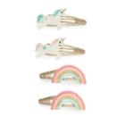 Girls 4-8 Carter's 4-pack Glittery Unicorn & Rainbow Hair Clips, Multicolor