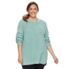 Plus Size Sonoma Goods For Life&trade; Pointelle Crewneck Sweater, Women's, Size: 1xl, Light Blue