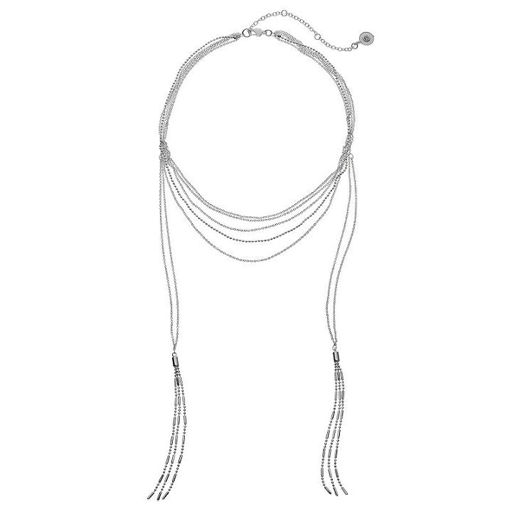 Jennifer Lopez Multi Strand Hanging Tassel Necklace, Women's, Silver