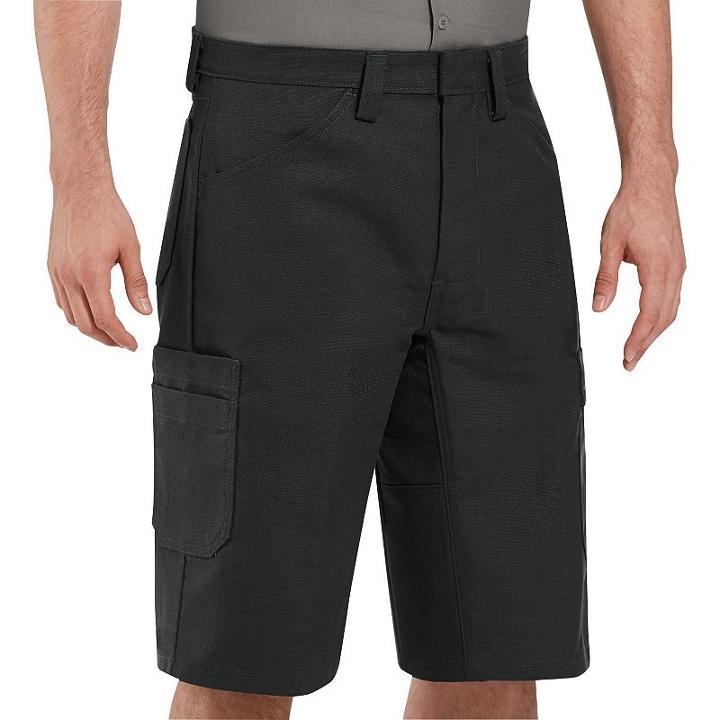 Men's Red Kap Performance Shop Shorts, Size: 34, Black