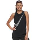Women's Nike Dry Training Swoosh Graphic Tank, Size: Xs, Grey (charcoal)