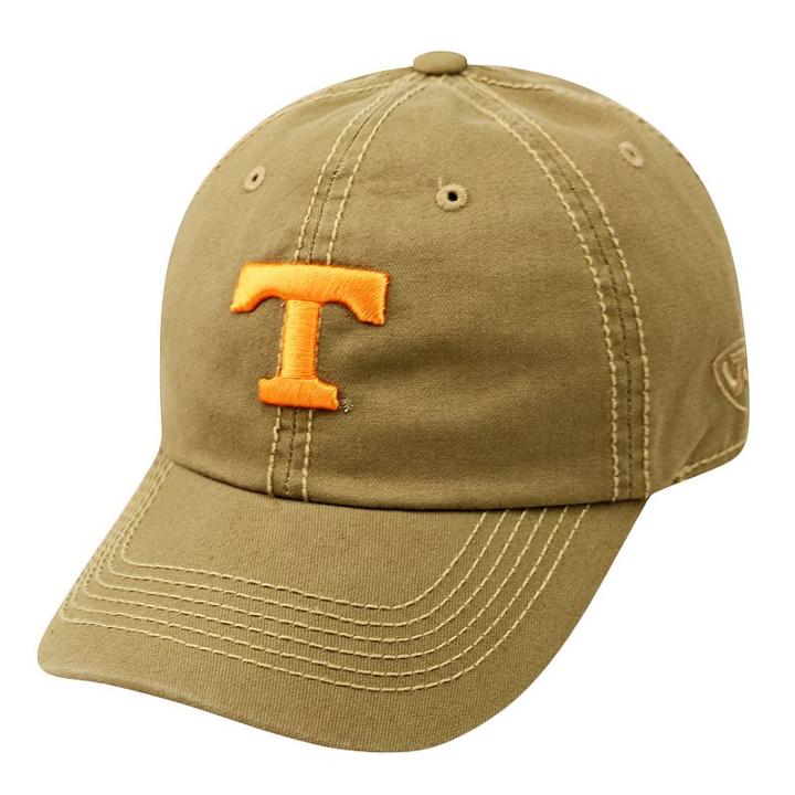 Adult Top Of The World Tennessee Volunteers Crew Baseball Cap, Men's, Dark Beige