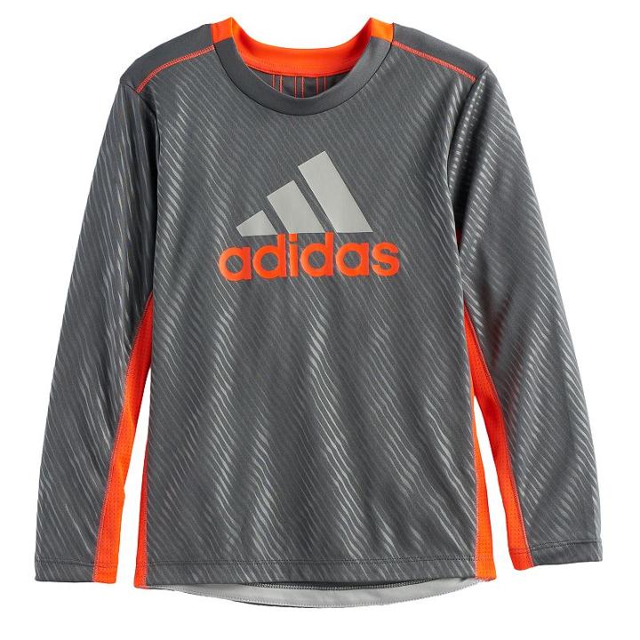 Boys 4-7x Adidas Mesh High Low Tee, Size: 7, Dark Grey