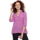 Juniors' Candie's&reg; Printed Lace Blouse, Teens, Size: Xs, Pink