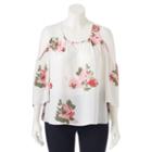 Juniors' Plus Size Candie's&reg; Keyhole Cold Shoulder Top, Girl's, Size: 2xl, White Oth