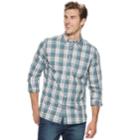 Big & Tall Sonoma Goods For Life&trade; Flexwear Poplin Button-down Shirt, Men's, Size: Xl Tall, Turquoise/blue (turq/aqua)