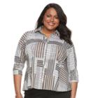 Plus Size Dana Buchman Pleated Peplum Shirt, Women's, Size: 3xl, Med Beige