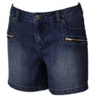 Women's Jennifer Lopez Zipper-pocket Jean Shorts, Size: 6, Dark Blue