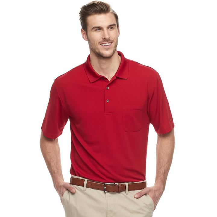 Big & Tall Grand Slam Driflow Regular-fit Mini-ottoman Textured Performance Golf Polo, Men's, Size: Xl Tall, Dark Red
