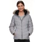 Women's Zeroxposur Shimmer Faux-fur Quilted Jacket, Size: Xl, Med Grey