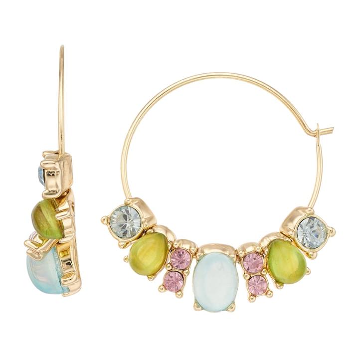Dana Buchman Colorful Cabochon Hoop Earrings, Women's, Turq/aqua