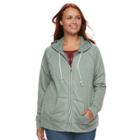 Plus Size Sonoma Goods For Life&trade; French Terry Hoodie, Women's, Size: 1xl, Med Green