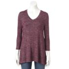Women's Sonoma Goods For Life&trade; Ombre V-neck Tunic Sweater, Size: Small, Med Red