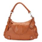 Donna Bella Timeless Beauty Leather Laced Hobo, Women's, Beig/green (beig/khaki)