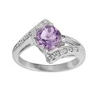 Sterling Silver Amethyst And Diamond Accent Bypass Ring, Women's, Size: 6, Purple