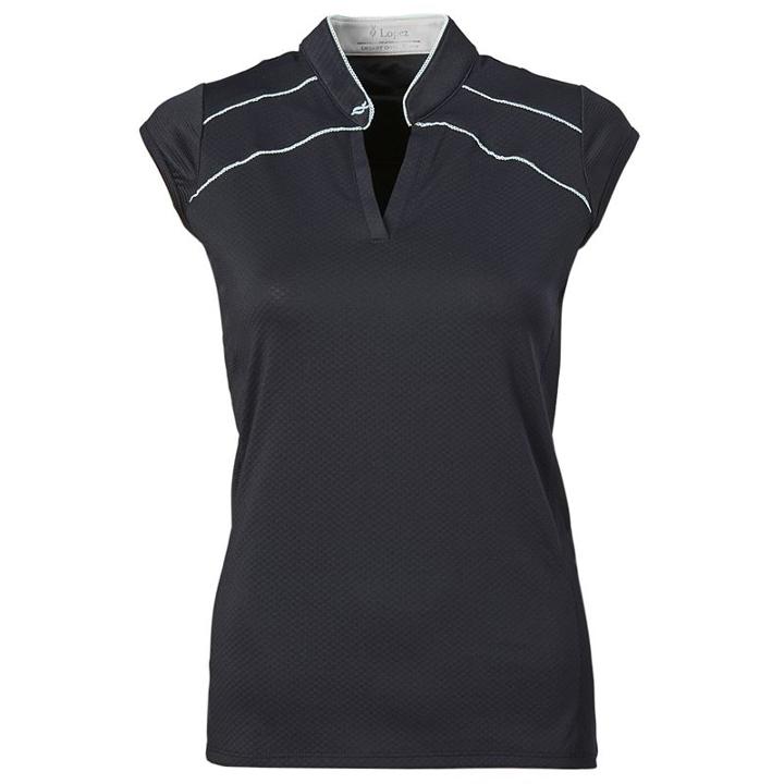 Women's Nancy Lopez Tender Sleeveless Golf Polo, Size: Small, Black