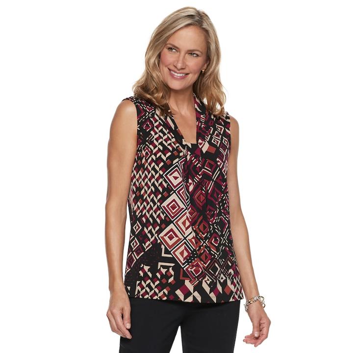 Women's Dana Buchman Knot-front Top, Size: Small, Pink