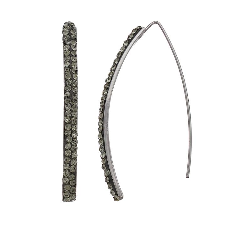 Simply Vera Vera Wang Pave Bar Nickel Free Threader Earrings, Women's, Grey