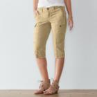 Women's Sonoma Goods For Life&trade; Comfort Waist Skimmer Shorts, Size: 2, Beig/green (beig/khaki)