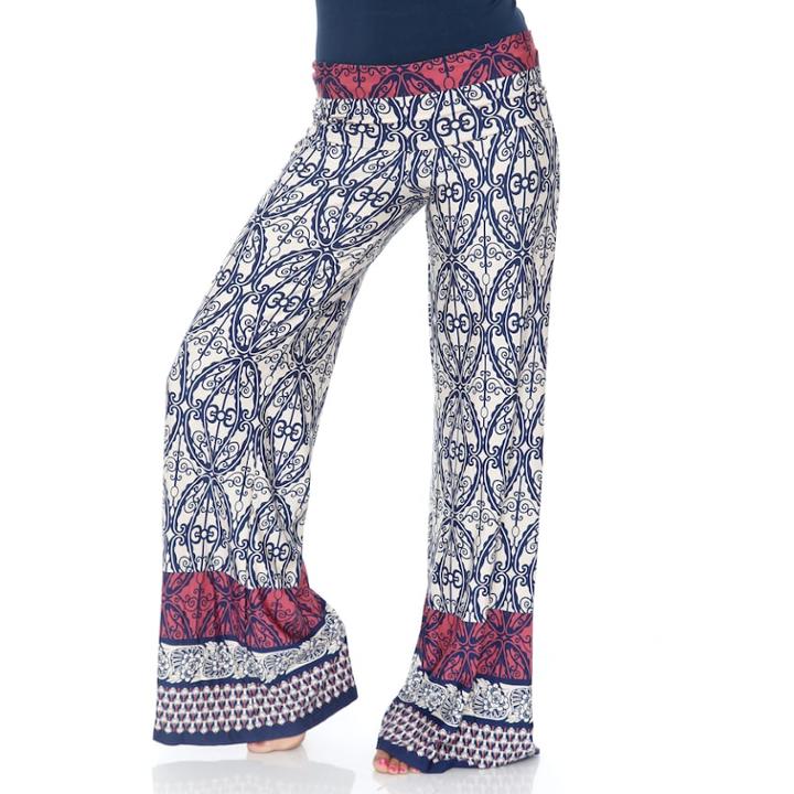 Women's White Mark Palazzo Pants, Size: Small, Blue