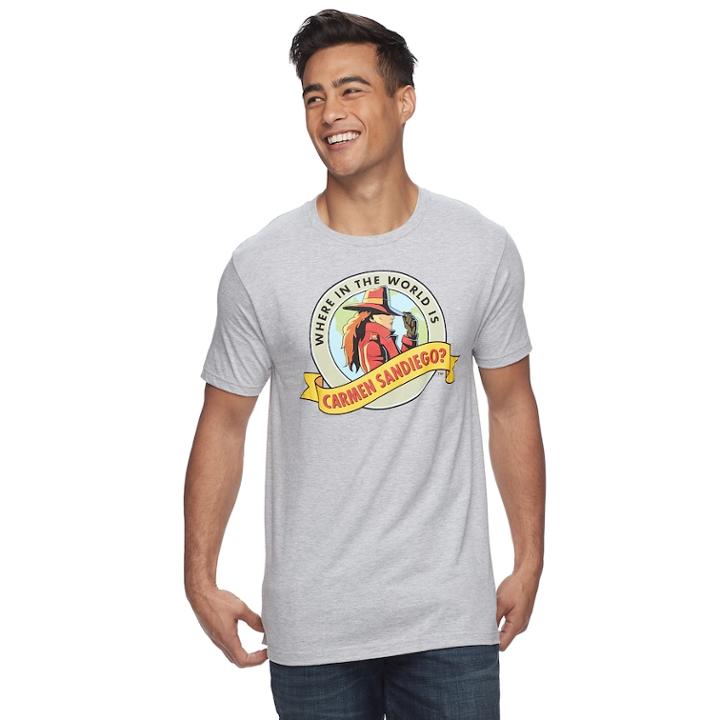 Men's Carmen San Diego Tee, Size: Small, Light Grey