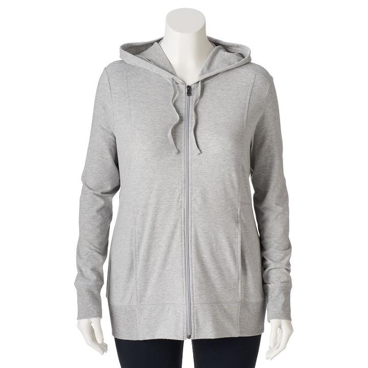 Plus Size Tek Gear&reg; Dry Tek Zip-front Hoodie, Women's, Size: 3xl, Med Grey