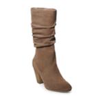Sonoma Goods For Life&trade; Sketch Women's Suede Slouch Boots, Size: Medium (6), Lt Beige