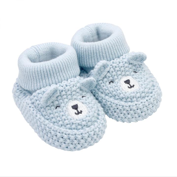 Baby Boy Carter's Bear Crochet Booties, Size: Newborn, Blue