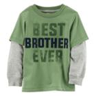 Boys 4-7 Carter's Best Brother Ever Mock-layer Tee, Size: 4, Green