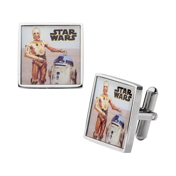 Star Wars C-3po & R2-d2 Stainless Steel Cuff Links, Men's, Multicolor