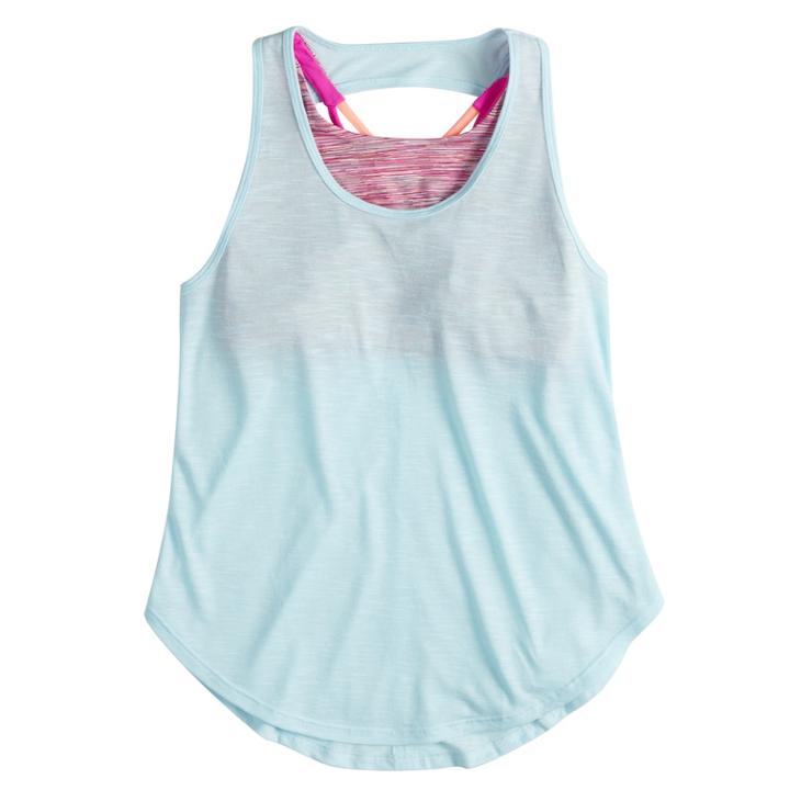 Girls 7-16 So&reg; Strappy Tank Top With Built-in Bra, Size: 10, Brt Pink