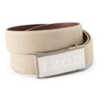 Men's Izod Logo Plaque Golf Belt, Size: 44, Beig/green (beig/khaki)
