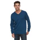 Men Apt. 9&reg; Wool-blend Merino V-neck Sweater, Size: Small, Med Blue